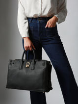 Sac  Main Equestre Cuir Etrier Noir equestre EEQT142L-vue-porte